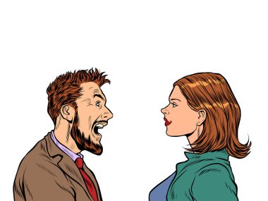 Erkek ve kadın tartışmalı duygular çığlık atıyor