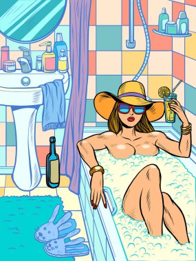 Bir kadın banyo yapar.