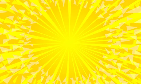 Yellow background with sun rays — Stock Vector