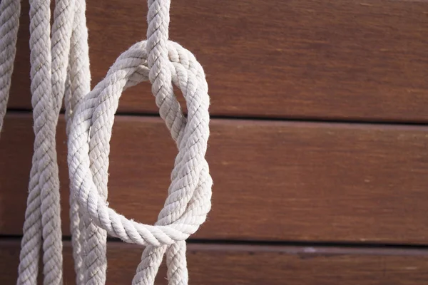 Nó de corda de barco — Fotografia de Stock