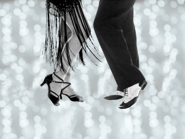 Legs of man and woman dancing clipart