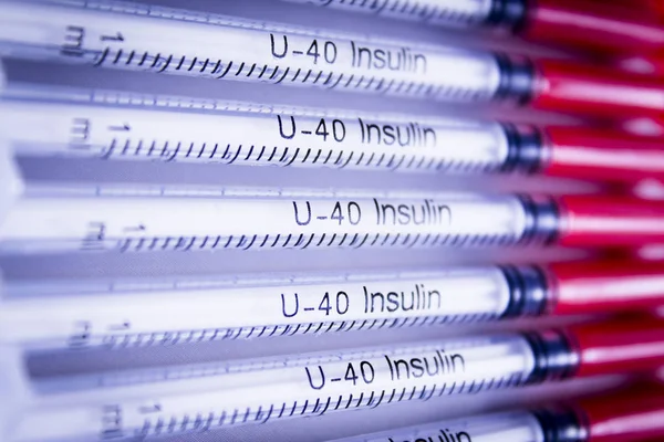 Seringas para insulina — Fotografia de Stock