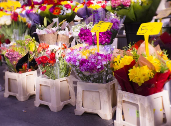 Caddenin üzerinde çeşitli çiçek Dükkanı