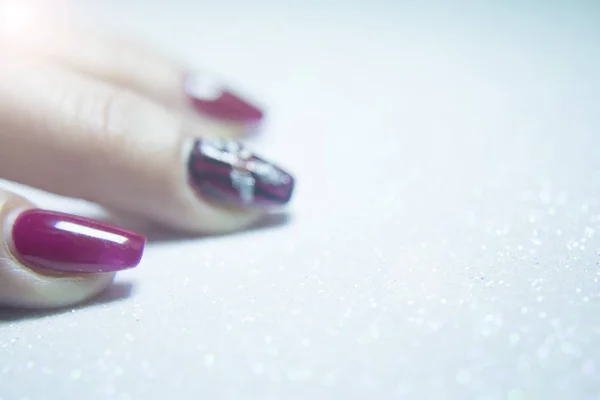 Female manicure in red tones — Stock Photo, Image