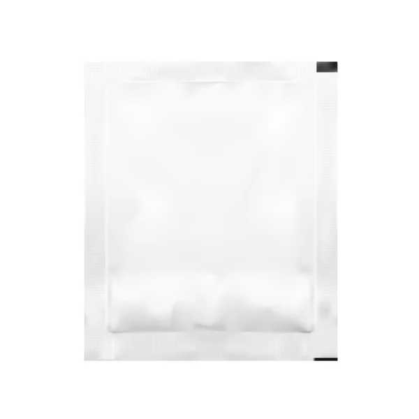 Emballage blanc de poche de papier d'aluminium pour le sel, le sucre, le sachet — Image vectorielle