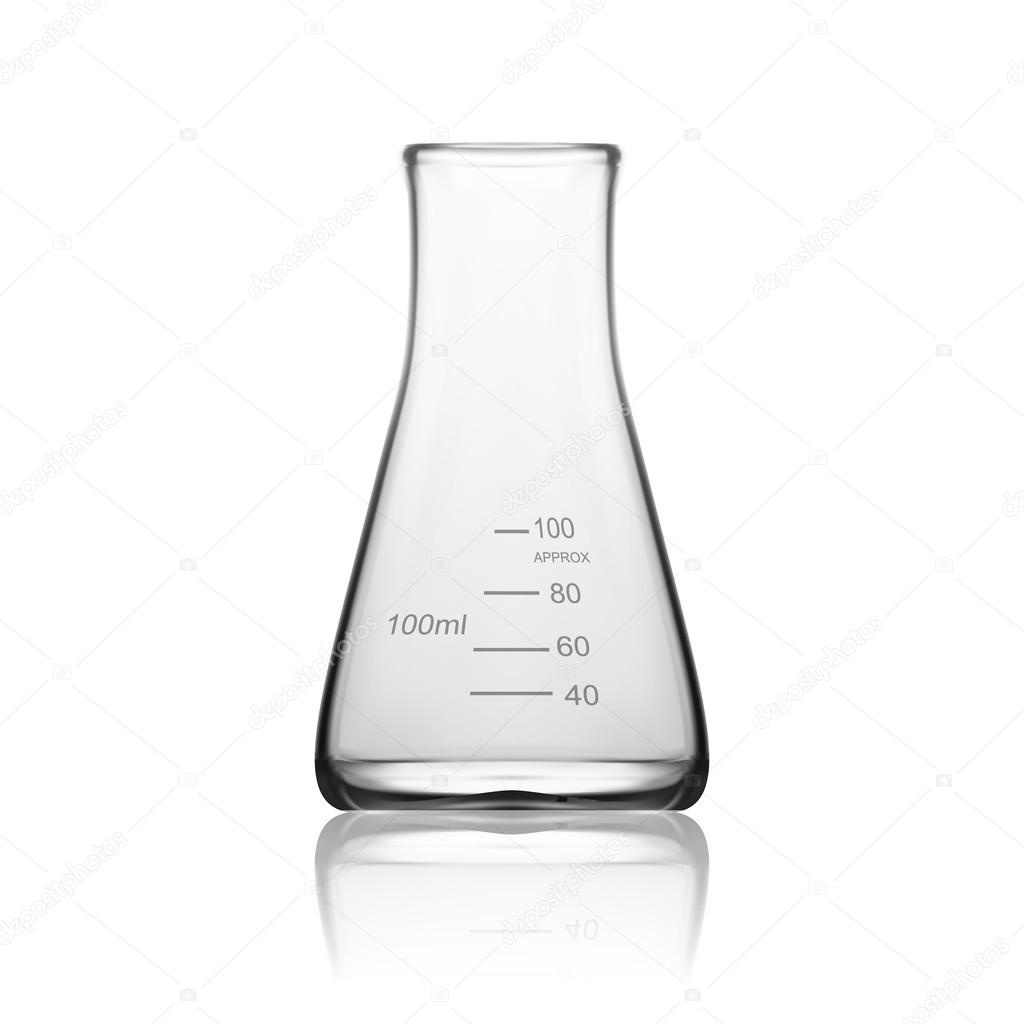Chemical Laboratory Glassware Or Beaker. Glass Equipment Empty Clear Test Tube