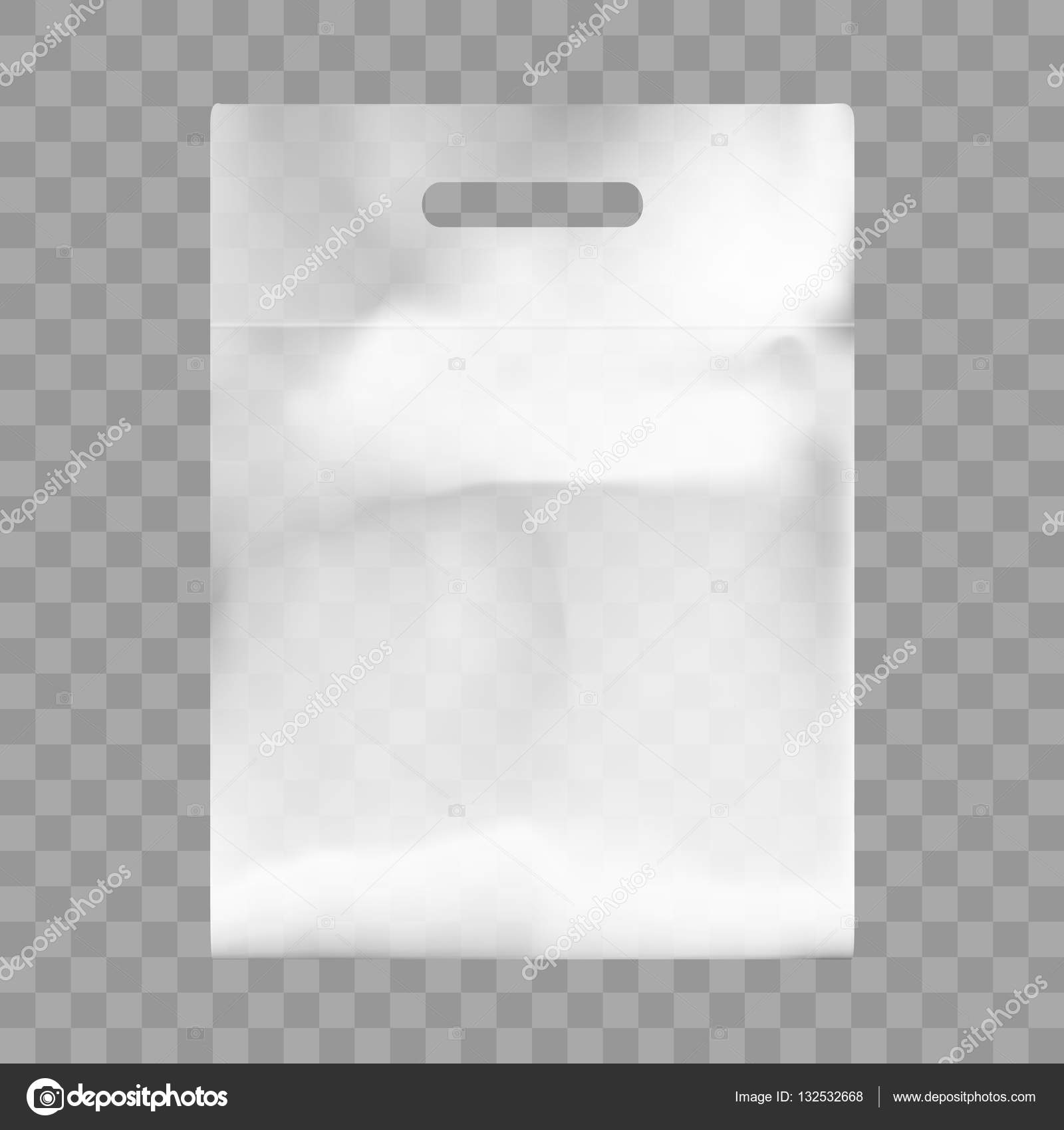 Bolsa de plástico en blanco Mock Paquete vacío de polietileno