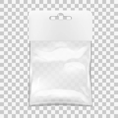 Şeffaf boş plastik torba asmak yuvalı