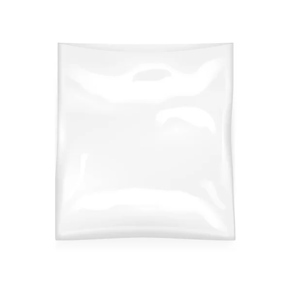 Open White Blank Plastic Bag — Stock Vector