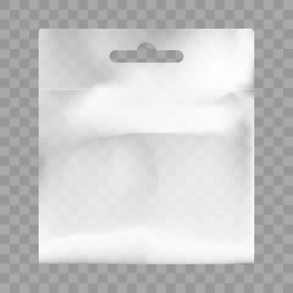 白色空白塑料袋挂槽 — 图库矢量图片
