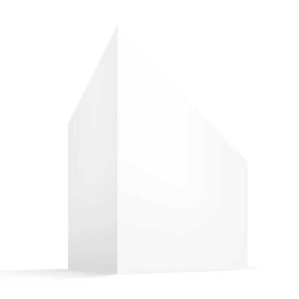 Scatola bianca tridimensionale con ombra in prospettiva — Vettoriale Stock
