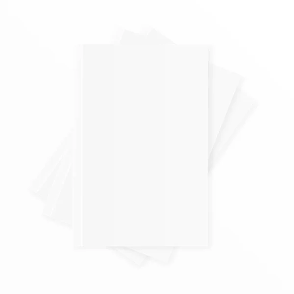 Cubierta blanca de la revista en blanco A4 con sombra transparente — Vector de stock