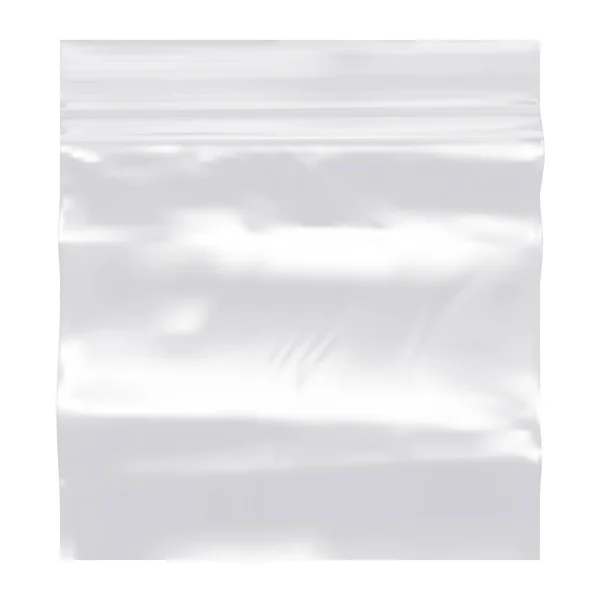 Sac de poche en plastique blanc transparent avec Ziplock — Image vectorielle