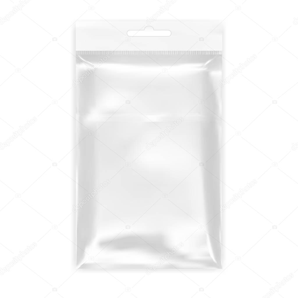 Transparent Blank Plastic Bag With Hang Slot