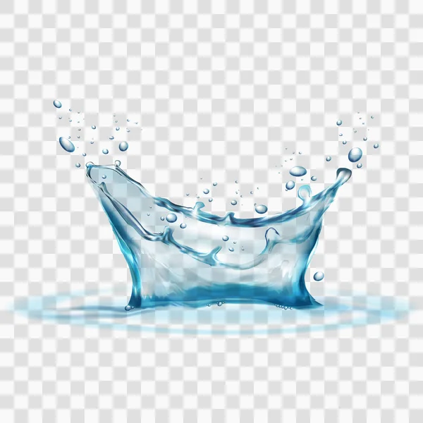 Éclaboussure d'eau transparente isolée sur fond transparent — Image vectorielle