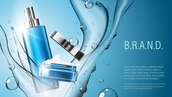 3D gerçekçi kozmetik ürün püskürtülen ilaç şişe ve krem kavanoz paket şablon