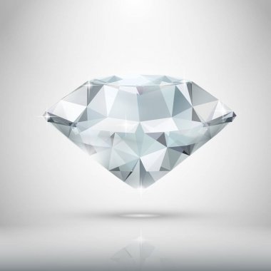 Realistic Diamond Isolated On White clipart