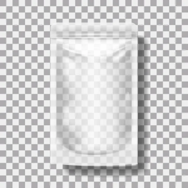 Fermuar ile şeffaf boş kese. Sos, mayonez veya ketçap paketi