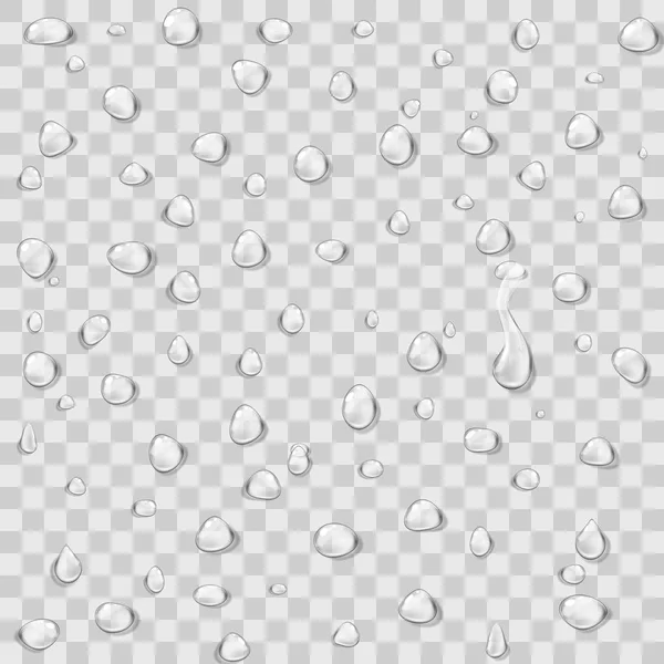 Conjunto de gotas de agua clara pura realista transparente — Vector de stock