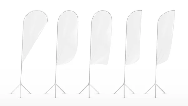 Modelo de bandeiras de banner de exposição em branco branco — Vetor de Stock