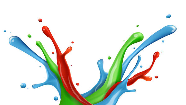 Color Water Splash On White Background