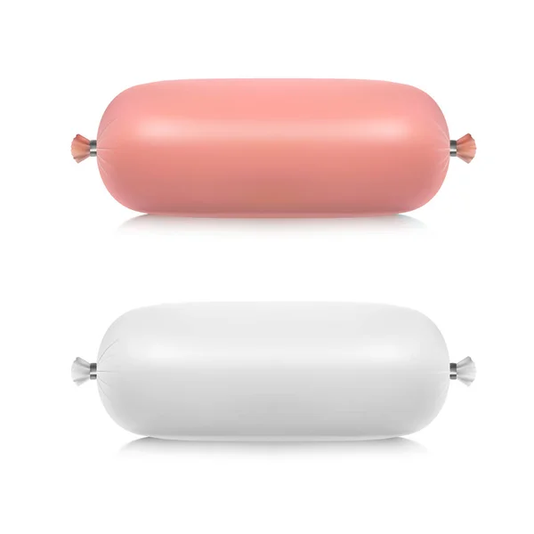 Beyaz ve pembe polietilen ambalaj sosis veya diğer gıda için