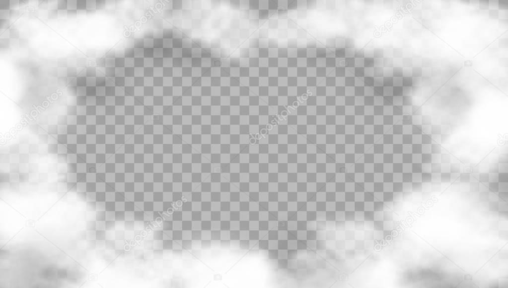 Realistic Cloud Frame On Transparent Background