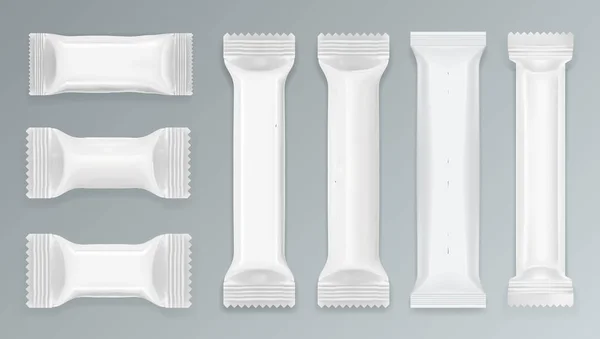 Weiße Schokolade Riegel Polyethylen-Paket — Stockvektor