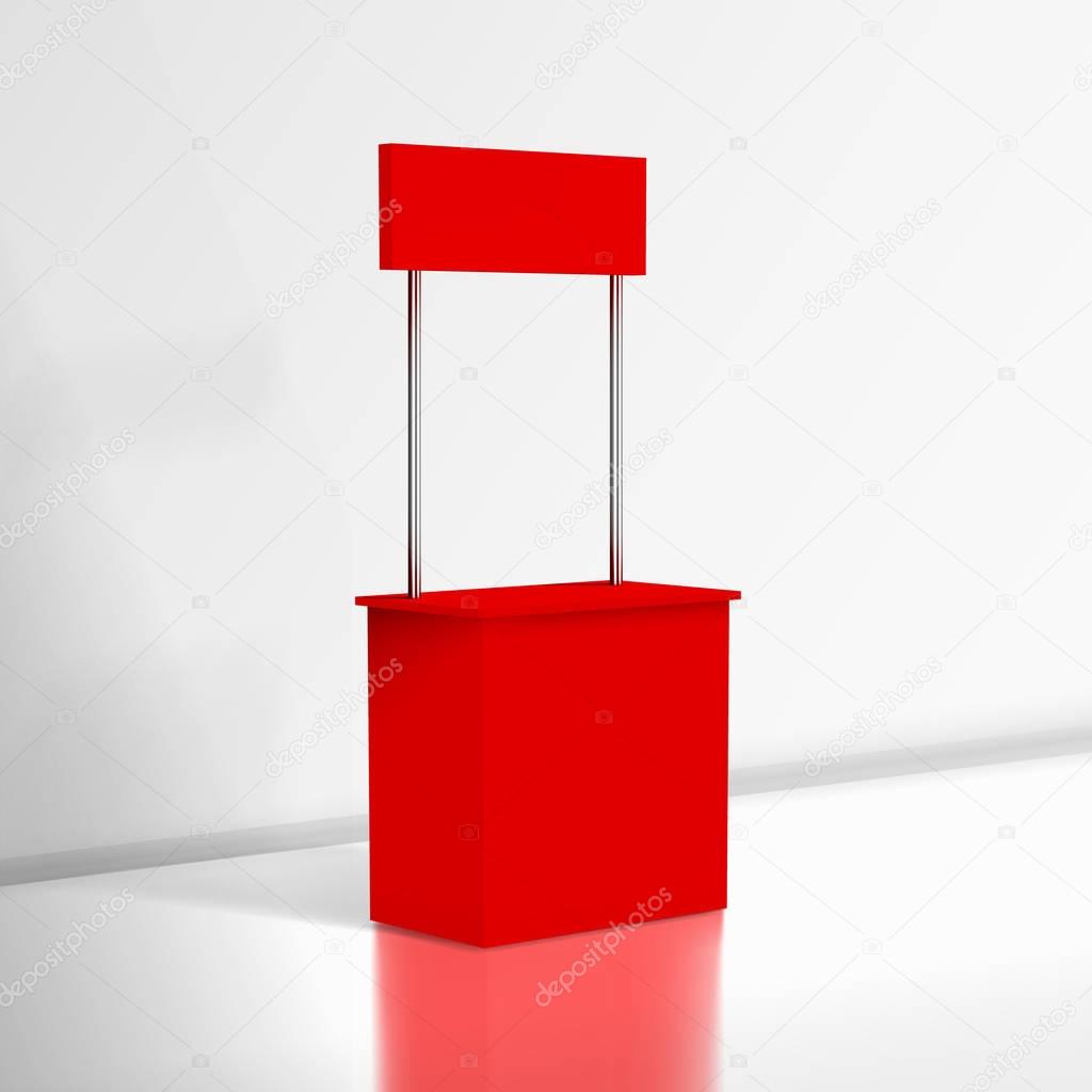 3D Realistic Blank White Promo Stand