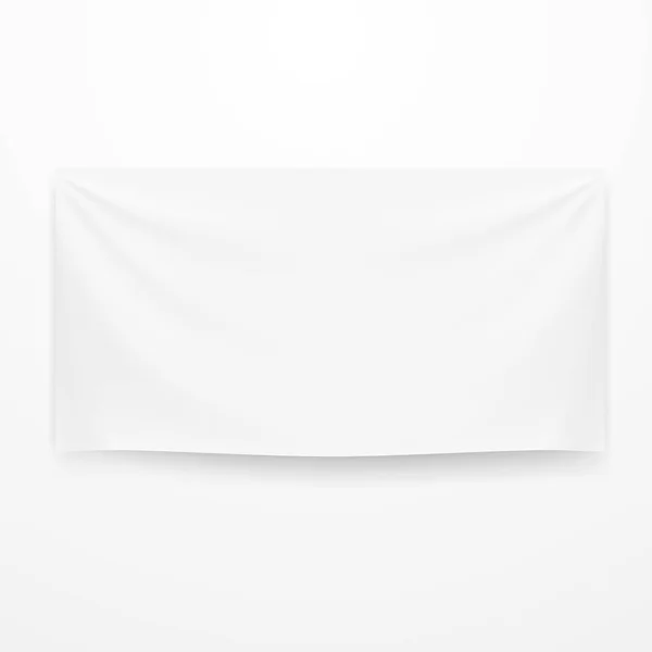 Modelo de bandeira têxtil transparente branco — Vetor de Stock