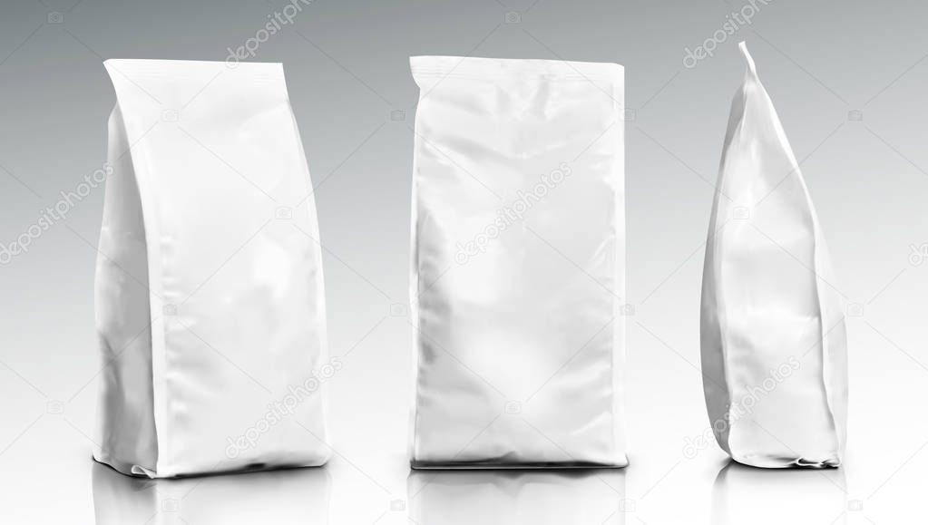3D Blank Foil Or Paper Food Pouch Bag Pack