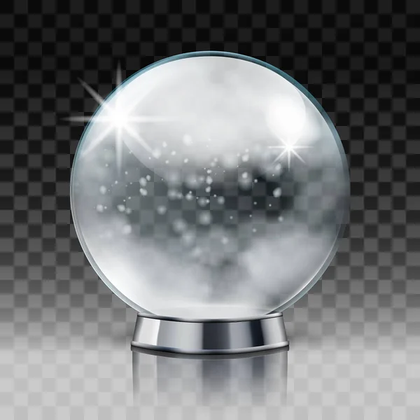 Christmas Snow Globe. Öppet jul bollen med snö inuti — Stock vektor