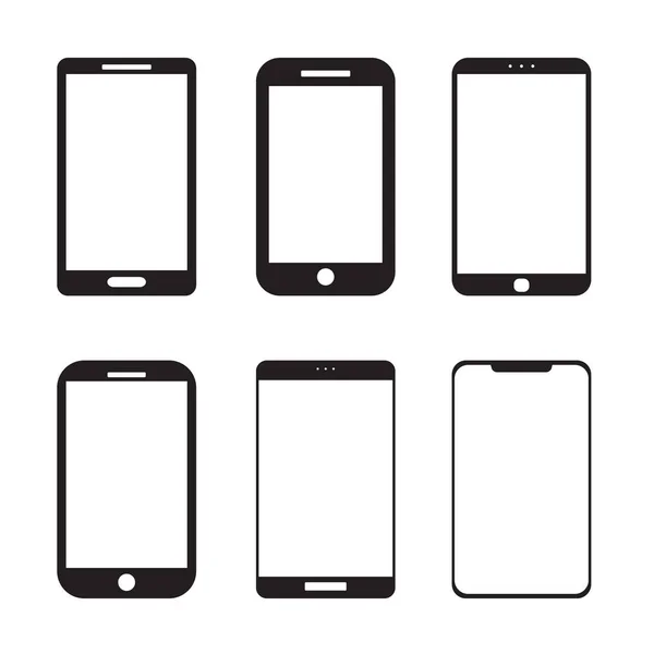 Conjunto de iconos de teléfono inteligente móvil simple — Vector de stock