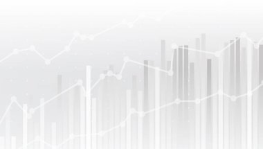 Beyaz soyut basit yükseliş mali grafik arka planı