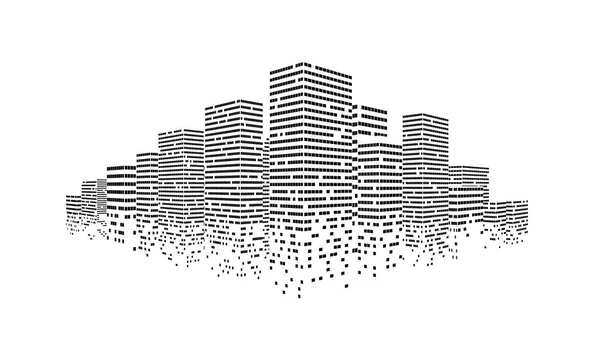 Einfache Abbildung der Stadt auf weißem Hintergrund — Stockvektor