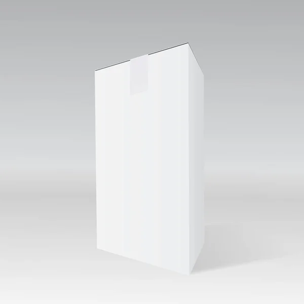 Realistische 3d weiße Pappschachtel — Stockvektor