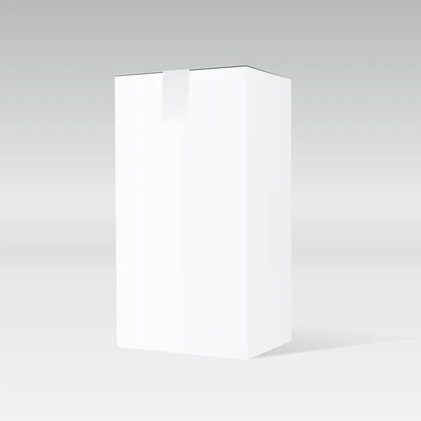 Realistischer Weißer Karton Mit Klebeband Eps10 Vektor — Stockvektor