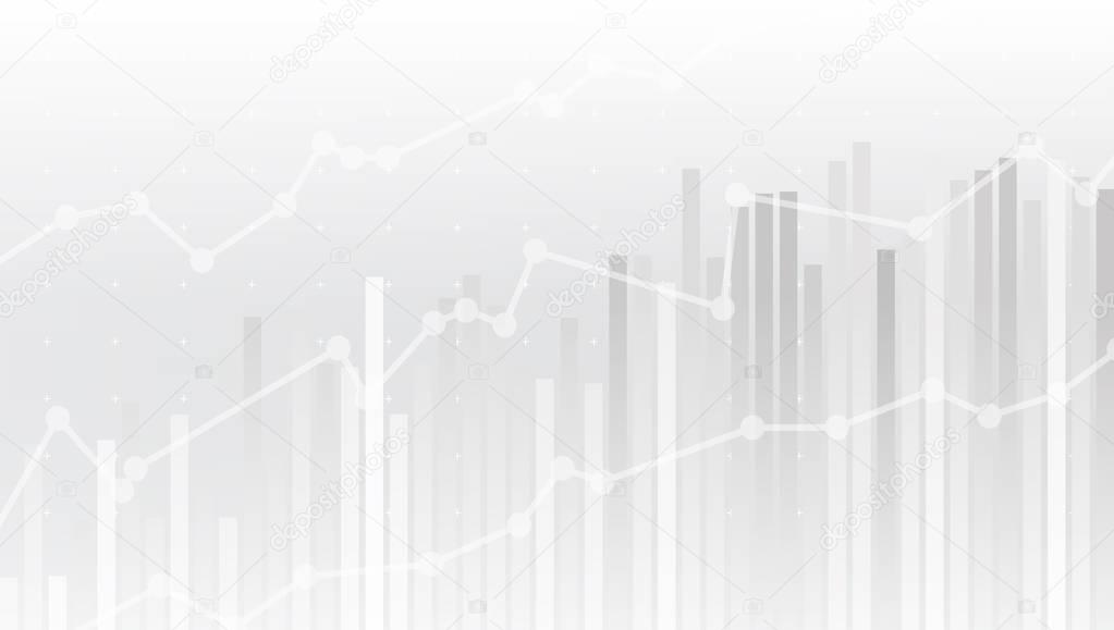 White Abstract Simple Uptrend Financial Chart Background