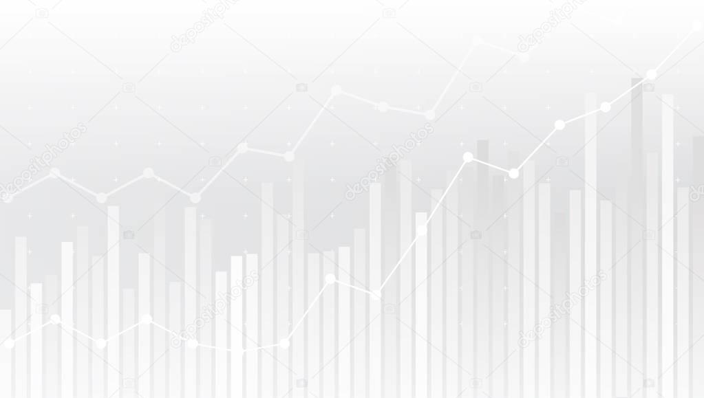 White Abstract Simple Uptrend Financial Chart Background