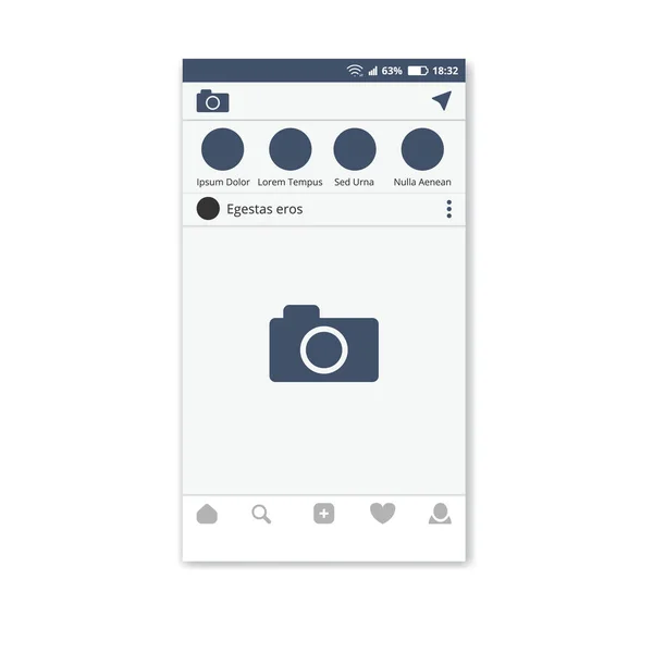 Sociaal netwerk Messenger scherm fotolijstjes — Stockvector