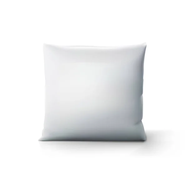 Klara vit fyrkantig kudde med skugga — Stock vektor