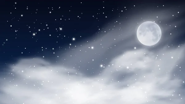 Streszczenie gwiazdy pochmurną noc niebo z konstelacji wielkiego wozu — Wektor stockowy
