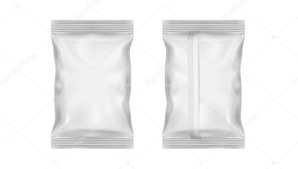 White Transparent Foil Pack For Snack, Chips, Candy Or Other Food
