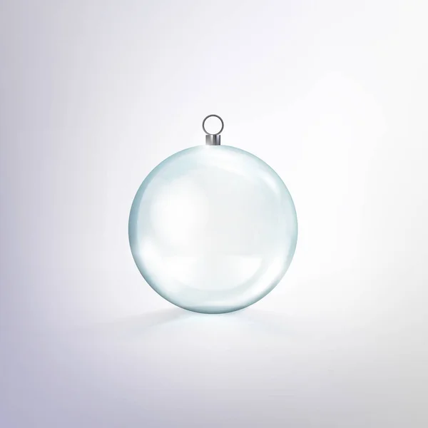 Realistische Glas Weihnachtskugel Neujahr Baum Spielzeug — Stockvektor