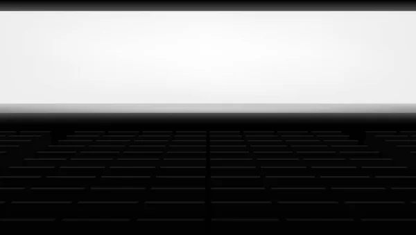 3D Auditorium Scene. Blank Screen Empty Display — Stock Vector