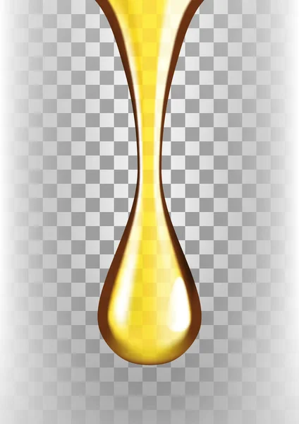 Realistic Golden Oil Drop. Natural Or Fuel — Stock Vector
