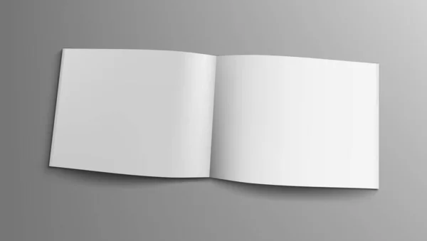 Prázdná a4 realistická krajina otevřená brožura na tmavém — Stockový vektor