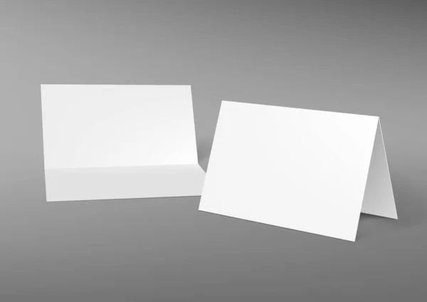 A5 Or A4 Half-fold Horizontal Blank White Brochure — Stock Vector