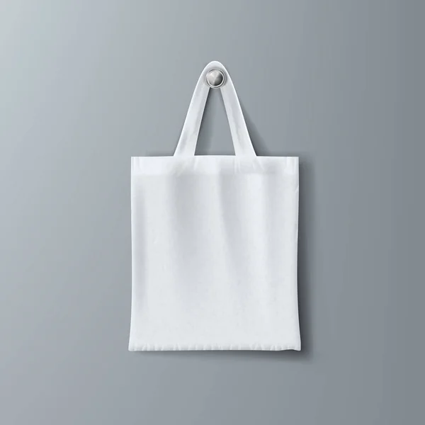 White Fashon Eco Cotton Shopping Hipster Bag — стоковый вектор