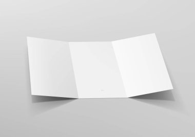 Gerçekçi Üç Katlı A5 veya A4 Broşür Model